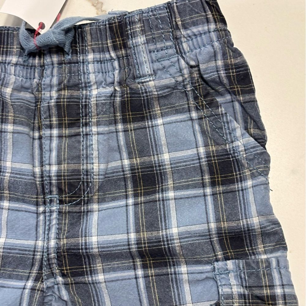 Gymboree | Infant Baby Boys Cargo Blue Navy White Plaid Casual Shorts 18-24M - Picture 4 of 16